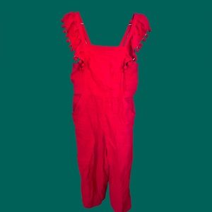 VINTAGE WONDER NATION GIRLS FESTIVE RED PALAZZO PANT JUMPSUIT GIRLS SIZE XL plus